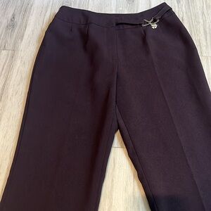 Plum color European trousers office party pants size 6-8